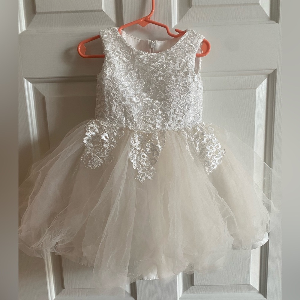 Handmade lace flower girl dress from Etsy- size 3T